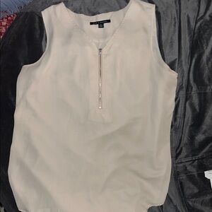 H&M Cream Sleeveless Blouse with V-Neck